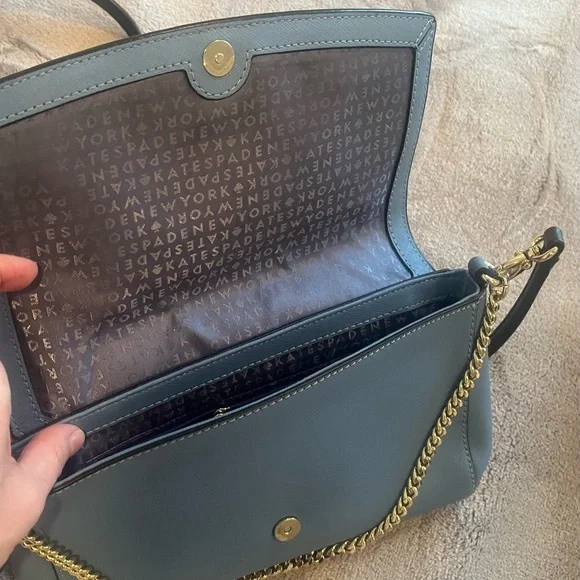 Kate Spade: Two-Tone Blue and White Crossbody Bag - Picture 2 of 6